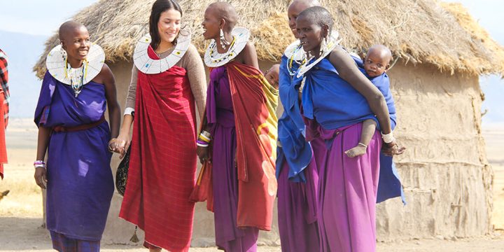 Young-Woman-Tourist-Traditional-Dance-Maasai-Mto-wa-Mbu-Tanzania